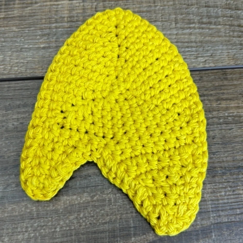 Coasters Star Trek Com Badge Shape Set of 2 Handcrafted Crochet by Seller Cotton